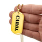 Carol - 18k Gold Finished Luxury Dog Tag Necklace