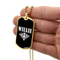 Willie v03a - 18k Gold Finished Luxury Dog Tag Necklace