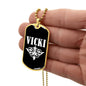 Vicki v03a - 18k Gold Finished Luxury Dog Tag Necklace