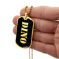 Dino v2 - 18k Gold Finished Luxury Dog Tag Necklace