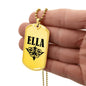 Ella v01a - 18k Gold Finished Luxury Dog Tag Necklace
