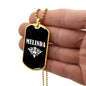 Melinda v03a - 18k Gold Finished Luxury Dog Tag Necklace