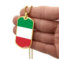 Italian Flag - 18k Gold Finished Luxury Dog Tag Necklace