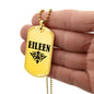Eileen v01a - 18k Gold Finished Luxury Dog Tag Necklace