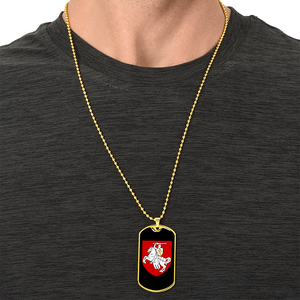 Pahonia (Belarus) v3 - 18k Gold Finished Luxury Dog Tag Necklace