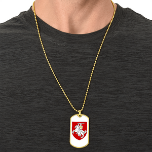 Pahonia (Belarus) v2 - 18k Gold Finished Luxury Dog Tag Necklace