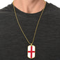 English Flag - 18k Gold Finished Luxury Dog Tag Necklace