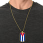 Cuban Flag - 18k Gold Finished Luxury Dog Tag Necklace