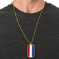 Dutch Flag - 18k Gold Finished Luxury Dog Tag Necklace
