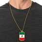 Mexican Flag - 18k Gold Finished Luxury Dog Tag Necklace