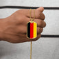 German Flag - 18k Gold Finished Luxury Dog Tag Necklace