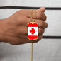 Canadian Flag - 18k Gold Finished Luxury Dog Tag Necklace
