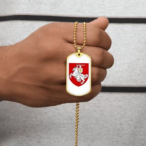 Pahonia (Belarus) v2 - 18k Gold Finished Luxury Dog Tag Necklace
