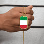 Italian Flag - 18k Gold Finished Luxury Dog Tag Necklace