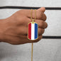 Dutch Flag - 18k Gold Finished Luxury Dog Tag Necklace