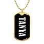 Tanya v01w - 18k Gold Finished Luxury Dog Tag Necklace