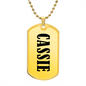 Cassie v01 - 18k Gold Finished Luxury Dog Tag Necklace