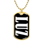 Luz v01w - 18k Gold Finished Luxury Dog Tag Necklace