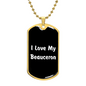 Love My Beauceron v6 - 18k Gold Finished Luxury Dog Tag Necklace