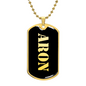 Aron v2 - 18k Gold Finished Luxury Dog Tag Necklace