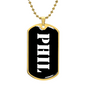 Phil v3 - 18k Gold Finished Luxury Dog Tag Necklace