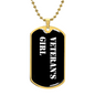 Veteran's Girl v3 - 18k Gold Finished Luxury Dog Tag Necklace