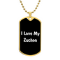 Love My Zuchon v6 - 18k Gold Finished Luxury Dog Tag Necklace