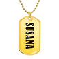 Susana v01 - 18k Gold Finished Luxury Dog Tag Necklace