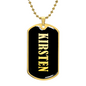 Kirsten v02 - 18k Gold Finished Luxury Dog Tag Necklace