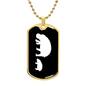 Mama Hippo With 1 Calf v3 - 18k Gold Finished Luxury Dog Tag Necklace
