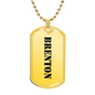 Brenton - 18k Gold Finished Luxury Dog Tag Necklace