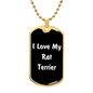 Love My Rat Terrier v6 - 18k Gold Finished Luxury Dog Tag Necklace