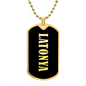 Latonya v02 - 18k Gold Finished Luxury Dog Tag Necklace