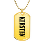 Kirsten v01 - 18k Gold Finished Luxury Dog Tag Necklace