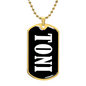 Toni v01w - 18k Gold Finished Luxury Dog Tag Necklace