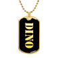 Dino v2 - 18k Gold Finished Luxury Dog Tag Necklace