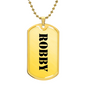 Robby - 18k Gold Finished Luxury Dog Tag Necklace
