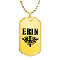 Erin v01a - 18k Gold Finished Luxury Dog Tag Necklace