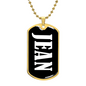 Jean v01w - 18k Gold Finished Luxury Dog Tag Necklace