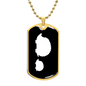 Mama Hedgehog With 1 Hoglet v3 - 18k Gold Finished Luxury Dog Tag Necklace