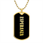Esperanza v02 - 18k Gold Finished Luxury Dog Tag Necklace