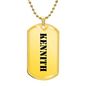Kennith - 18k Gold Finished Luxury Dog Tag Necklace
