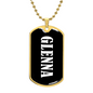 Glenna v03 - 18k Gold Finished Luxury Dog Tag Necklace