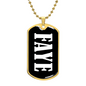Faye v01w - 18k Gold Finished Luxury Dog Tag Necklace