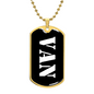 Van v3 - 18k Gold Finished Luxury Dog Tag Necklace