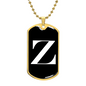 Initial Z v3a - 18k Gold Finished Luxury Dog Tag Necklace