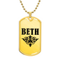 Beth v01a - 18k Gold Finished Luxury Dog Tag Necklace