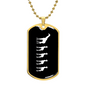 Mama Giraffe With 4 Calves v3 - 18k Gold Finished Luxury Dog Tag Necklace