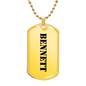 Bennett - 18k Gold Finished Luxury Dog Tag Necklace