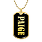 Paige v02 - 18k Gold Finished Luxury Dog Tag Necklace